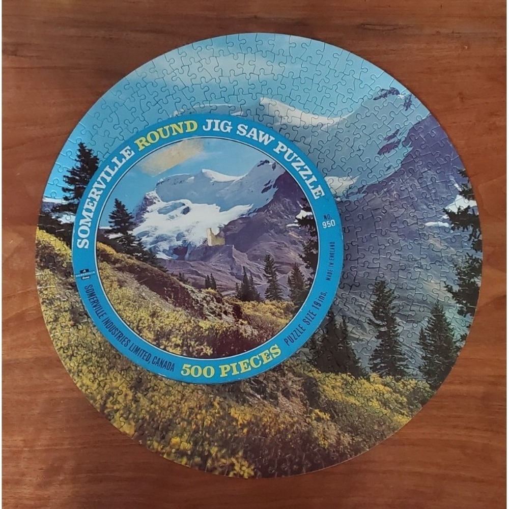 RARE 1960s Circular Puzzle in Original Round Tin Somerville COMPLETE
